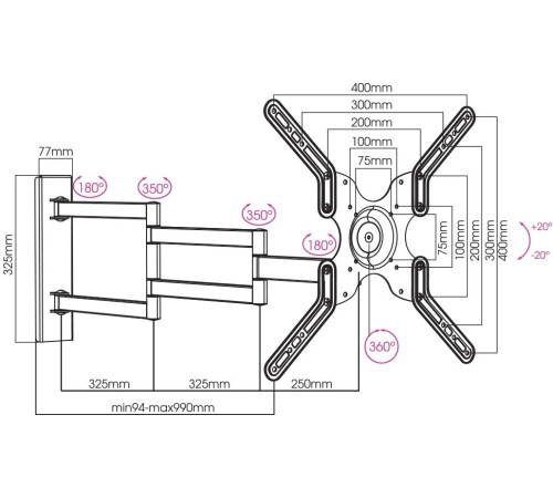 Кронштейн для телевизора Arm Media LCD-900