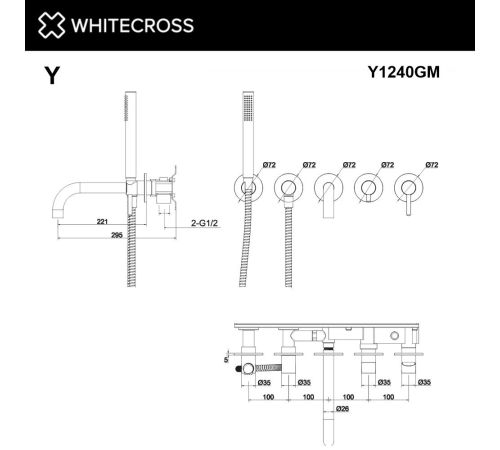 Смеситель Whitecross Y Y1240GM оружейная сталь