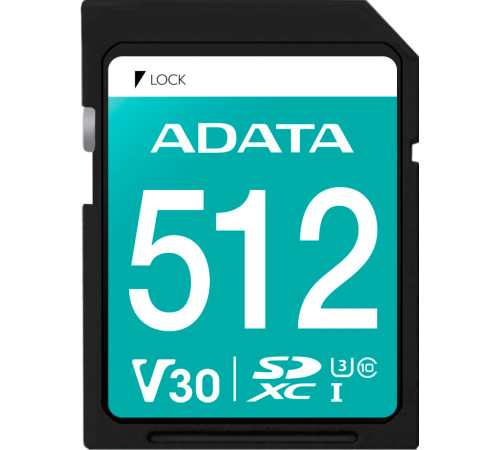 Карта памяти ADATA Premier Pro SDXC 512GB ASDX512GUI3V30S-R