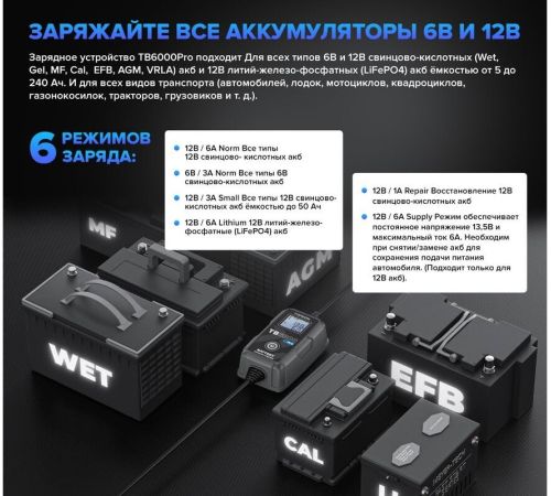 Зарядное устройство Topdon TB6000Pro