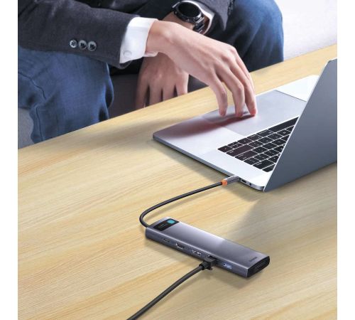 Док-станция Baseus Metal Gleam Series 12-in-1 Multifunctional Type-C Hub Docking Station WKWG020213