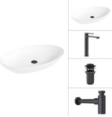 Умывальник Lauter 21571 + Moon 21СК8691BS + сифон 21635B + дон.клапан 21190B черный матовый