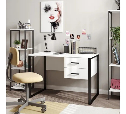 Стол Soma Slava 110x66 белый/черный