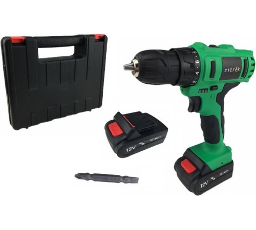 Дрель-шуруповерт Zitrek Greenpower 12-Li 063-4074 с 2-мя АКБ, кейс