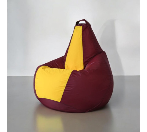 Кресло-мешок Mio Tesoro Груша Kombo XXL GF-130x85-BZH бордовый/желтый