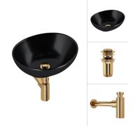 Умывальник Lauter 21652-A + клапан 21190G + сифон 21635G золото