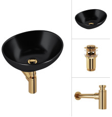 Умывальник Lauter 21652-A + клапан 21190G + сифон 21635G золото