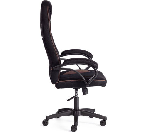 Игровое геймерское кресло TetChair Pilot флок/ткань черный/черный/коричневый