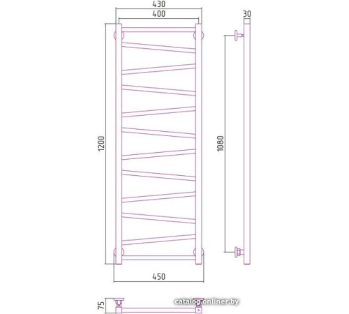 Полотенцесушитель Сунержа Сирокко 1200х400 00-0253-1240