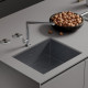 Кухонная мойка Roxen Uno 560210-54B под столешницу графит ролл-мат, дозатор, сифон