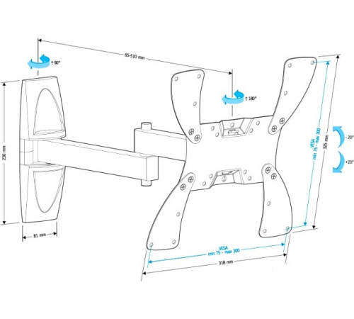 Кронштейн для телевизора Holder LCDS-5046 белый