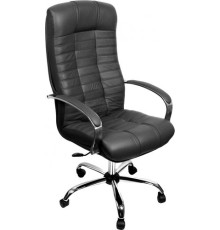 Офисное кресло Деловая обстановка Атлант Хром СХН кожа черный