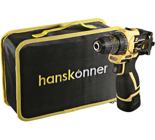 Дрель-шуруповерт Hanskonner HCD1645BLC с 2-мя АКБ, сумка