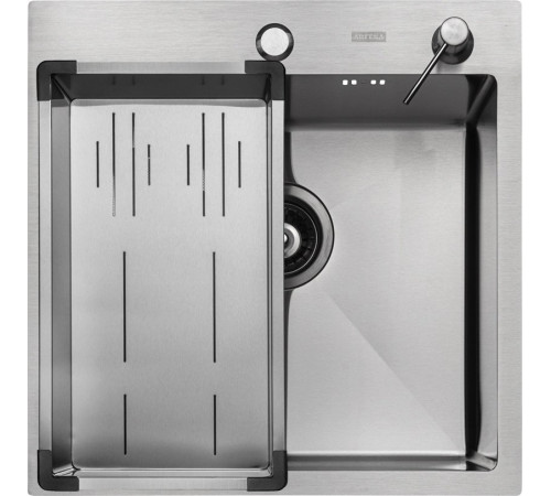 Кухонная мойка ARFEKA Eco AR мойка 500*500, коландер G, дозатор Satin