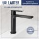 Умывальник Lauter 21675 + Reef 21CK678BS с сифоном 21635B черный матовый