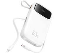 Внешний аккумулятор Baseus Qpow2 Dual-Cable Digital Display Fast Charge Power Bank 22.5W 20000mAh белый