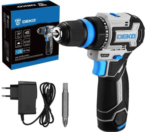 Дрель-шуруповерт Deko Loner 12V PRO 085-1121 с 1-им АКБ