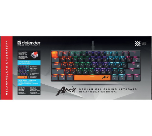 Клавиатура Defender Apex GK-002 черный/серый