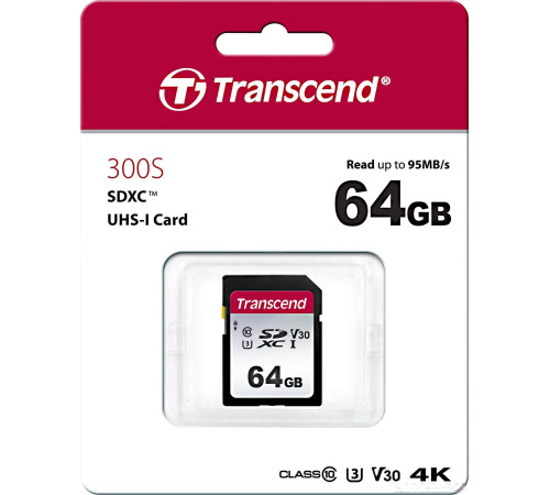 Карта памяти Transcend SDXC 300S 64GB