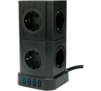 Сетевой фильтр Cablexpert Tower TWR-9-U4-B-2