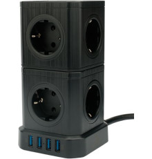 Сетевой фильтр Cablexpert Tower TWR-9-U4-B-2