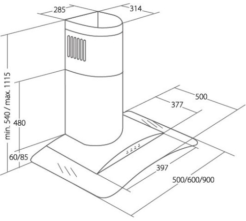 Кухонная вытяжка Akpo Largo 60 WK-4 нержавеющая сталь