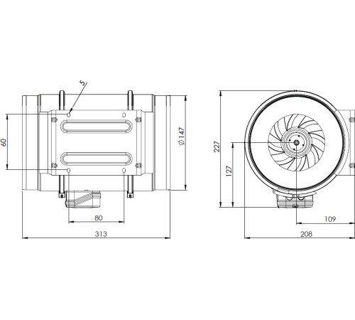 Радиальный вентилятор Bahcivan BMFX 150/2V