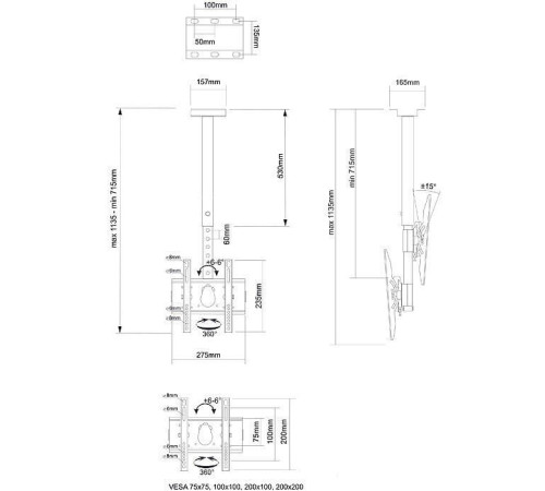 Кронштейн для телевизора Electric Light КБ-01-87 черный