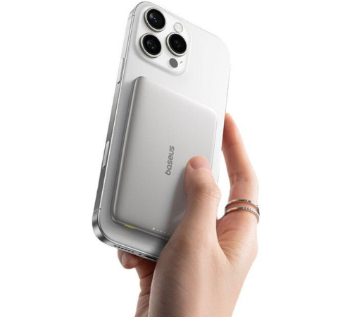 Внешний аккумулятор Baseus PicoGo AM41 Ultra-Slim Magnetic Power Bank 5000mAh титановый