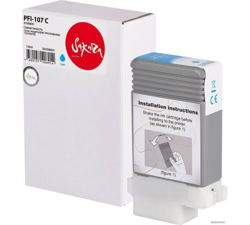 Картридж Sakura Printing SI6706B001 аналог Canon PFI-107 C