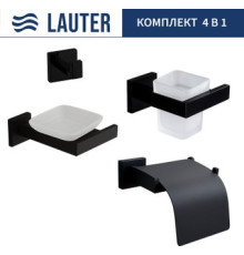 Набор аксессуаров для ванной Lauter 21SH71062 + 21SH71052 + 21SH71102 + 21SH71092 Matt Black, 4 предмета