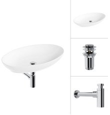 Умывальник Lauter 21571 + клапан 21190CH + сифон 21635CH хром