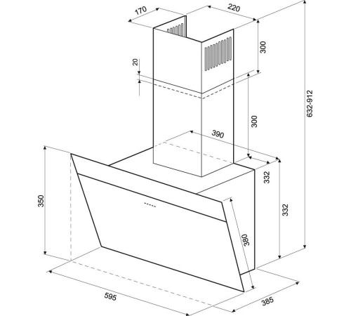 Кухонная вытяжка Krona Kristen A 600 S черный