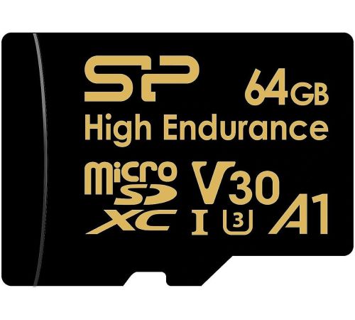 Карта памяти Silicon-Power Golden Series High Endurance microSDXC SP064GBSTXDV3V1HSP 64GB с адаптером