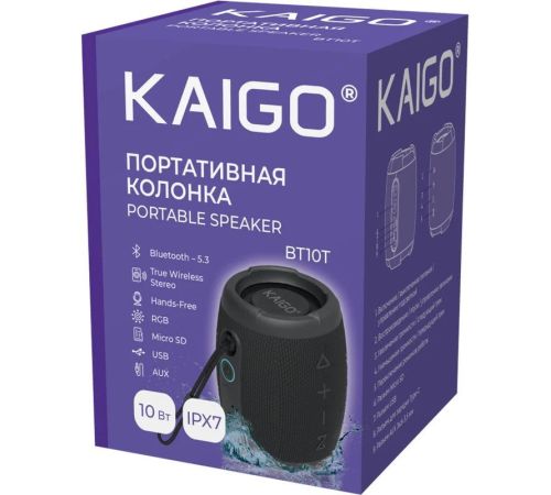 Беспроводная колонка Kaigo BT10T черный