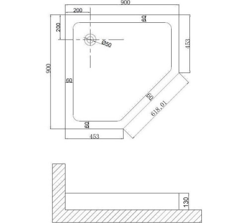 Душевой поддон Niagara NG-P9090-14D 90x90x13