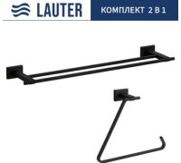Набор аксессуаров для ванной Lauter 21TS1018 + 21TS1012 Matt Black, 2 предмета
