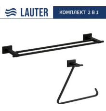 Набор аксессуаров для ванной Lauter 21TS1018 + 21TS1012 Matt Black, 2 предмета