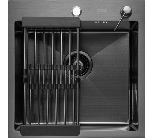 Кухонная мойка ARFEKA ECO AR мойка 500*500, коландер, дозатор BLACK DECOR MILLET GRAINS