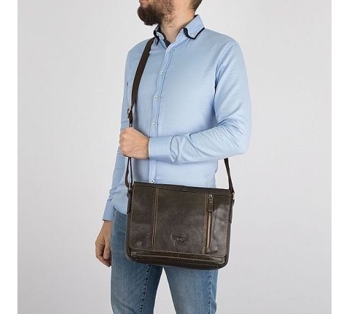 Сумка через плечо Poshete 253-5238-29-DBW коричневый