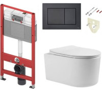 Унитаз подвесной Grado GD-W204T + TECE 9400414 с кнопкой смыва