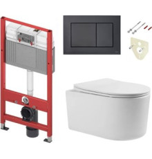 Унитаз подвесной Grado GD-W204T + TECE 9400414 с кнопкой смыва