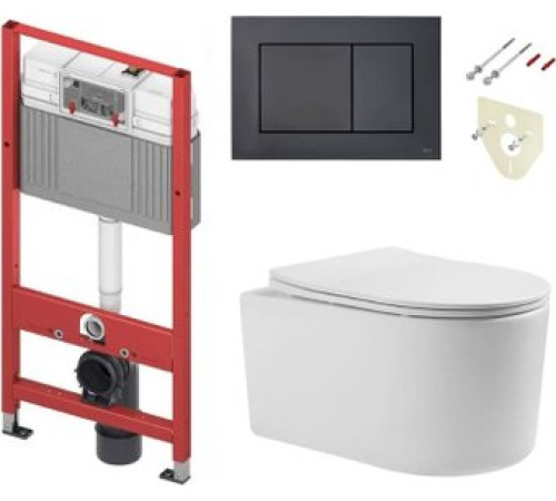 Унитаз подвесной Grado GD-W204T + TECE 9400414 с кнопкой смыва