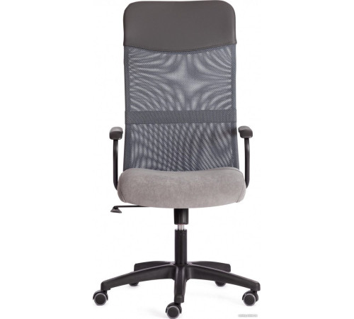 Офисное кресло TetChair Practic флок/кожзам серый