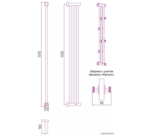 Полотенцесушитель Сунержа Хорда 4.0 1200х166 00-0834-1200