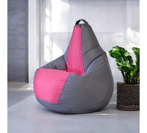 Кресло-мешок Mio Tesoro Груша Kombo XXL GF-130x85-SF серый/фуксия