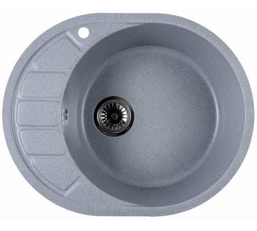 Кухонная мойка Marblan Ovata R серебристый,с сифоном