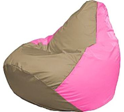 Кресло-мешок Flagman Груша Мега Super Г5.1-89 тёмно-бежевый/розовый