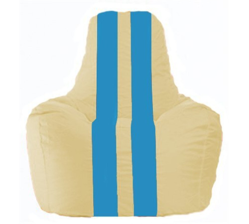 Кресло-мешок Flagman Спортинг С1.1-149 бежевый/голубый