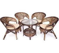 Обеденная группа TetChair Pelangi 02/15 4 кресла грецкий орех